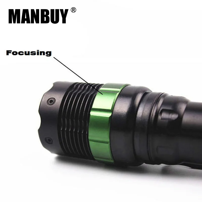 MANBUY W109 фонарик без 18650 батареи завод Q5 светодиодный вращающийся неполярный зум концентрирующий большой диапазон алюминиевый сплав лампа