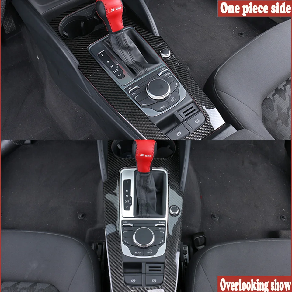Zdparts Чехлы для мангала специально для Audi A3 8 В 2012- углерода Волокно Шестерни Цельнокройное Панель декоративной отделкой Наклейки автомобиля стиль Интимные аксессуары