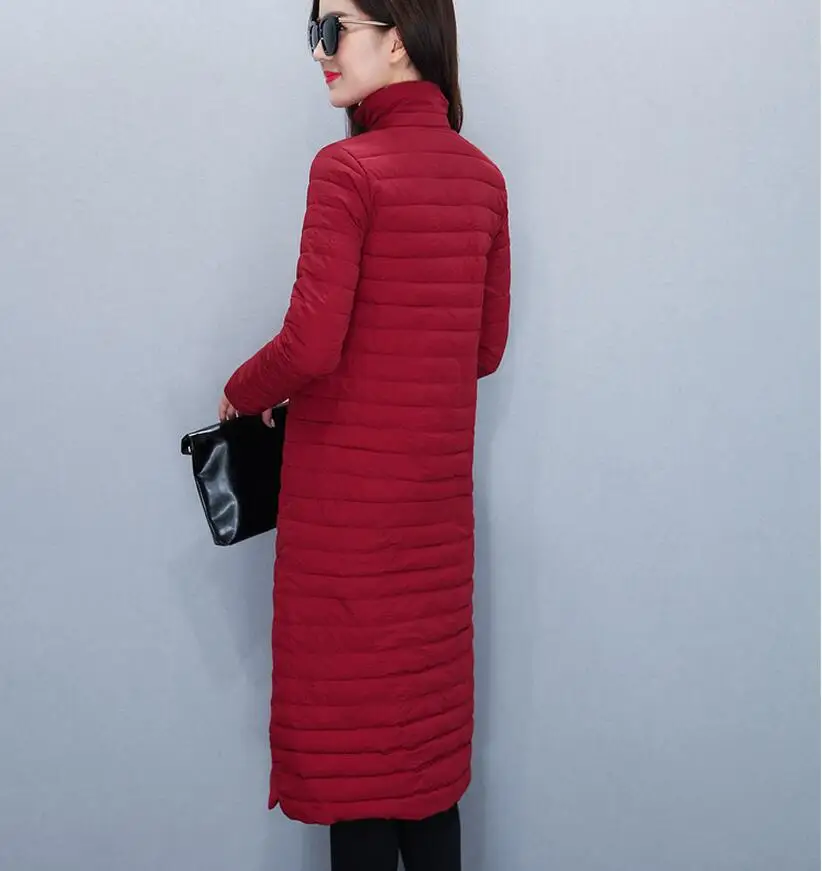 2017 зима новое модное легкое длинное пальто утолщенная водолазка теплая куртка