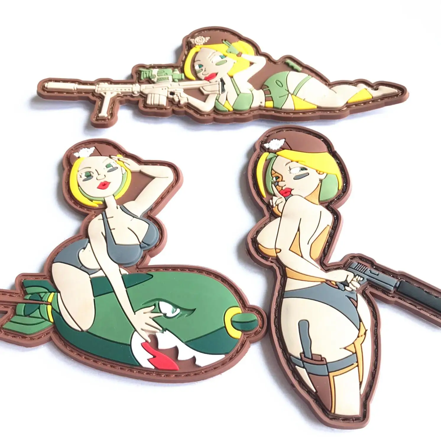 

20pcs Rubbder Bikini Lady Patch Military Tactical Badge 3D PVC Morale Armband Wholesale