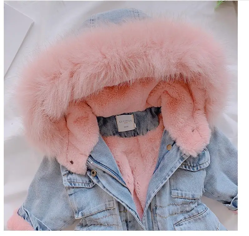 Children's cowboy plus velvet warm jacket