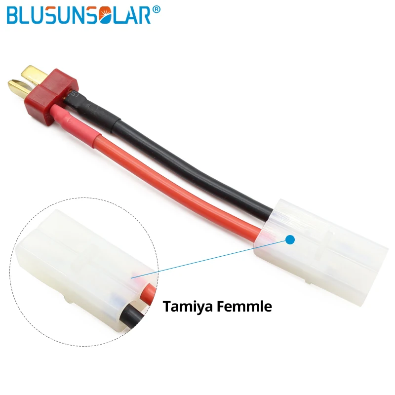 

5 pcs/Lot hot selling Tamiya Female to Dean Plug Male 14 AWG Silicone Wire Connector Adapter 60mm