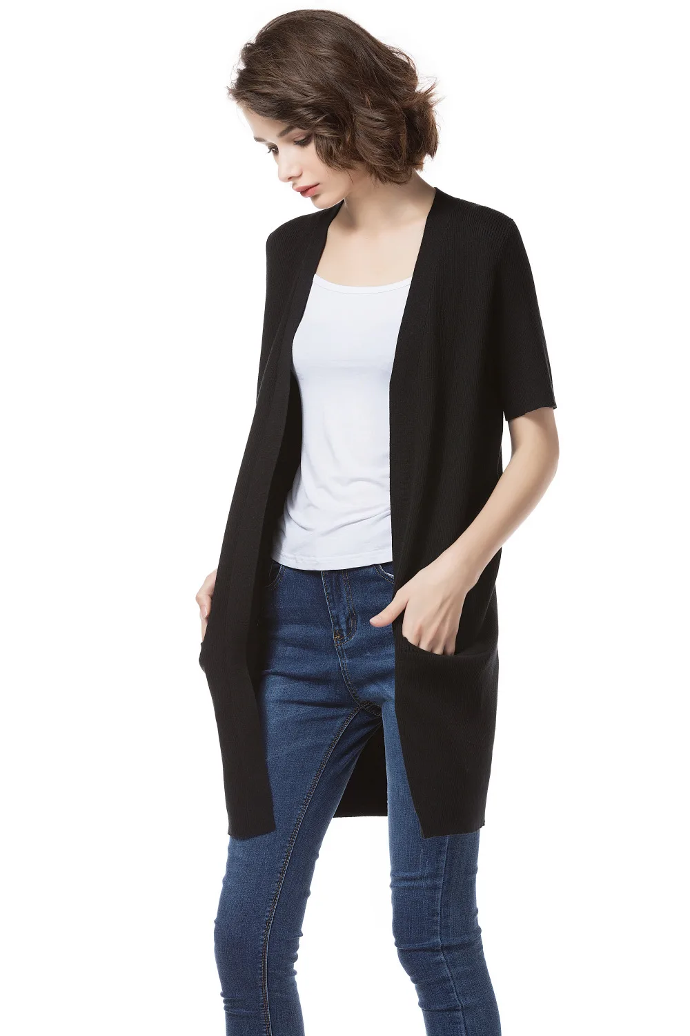 Knitbest'' Новинка 2017 года вязанные длинные Кардиганы для женщин Одежда высшего