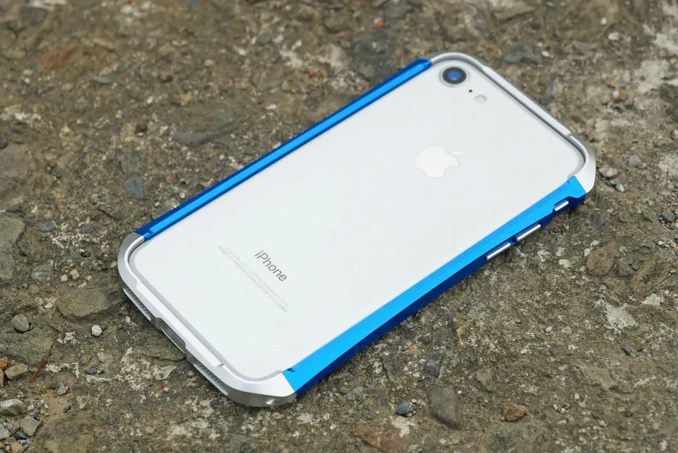 blue side silver top DEVILCASE для iPhone 7 7 Plus тип X бампер рамка Антидетонационная алюминиевая отливка+ пластиковая гибридная цветная конструкция - Цвет: blue side silver top