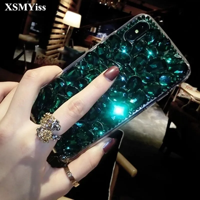 Bling ювелирное Стразы С кристалалми и стразами для задней поверхности из мягкого цветной чехол для телефона чехол для iPhone 11 Pro Max X 6 6s 7 8 Plus iPhone 5 SE XR Xs Max