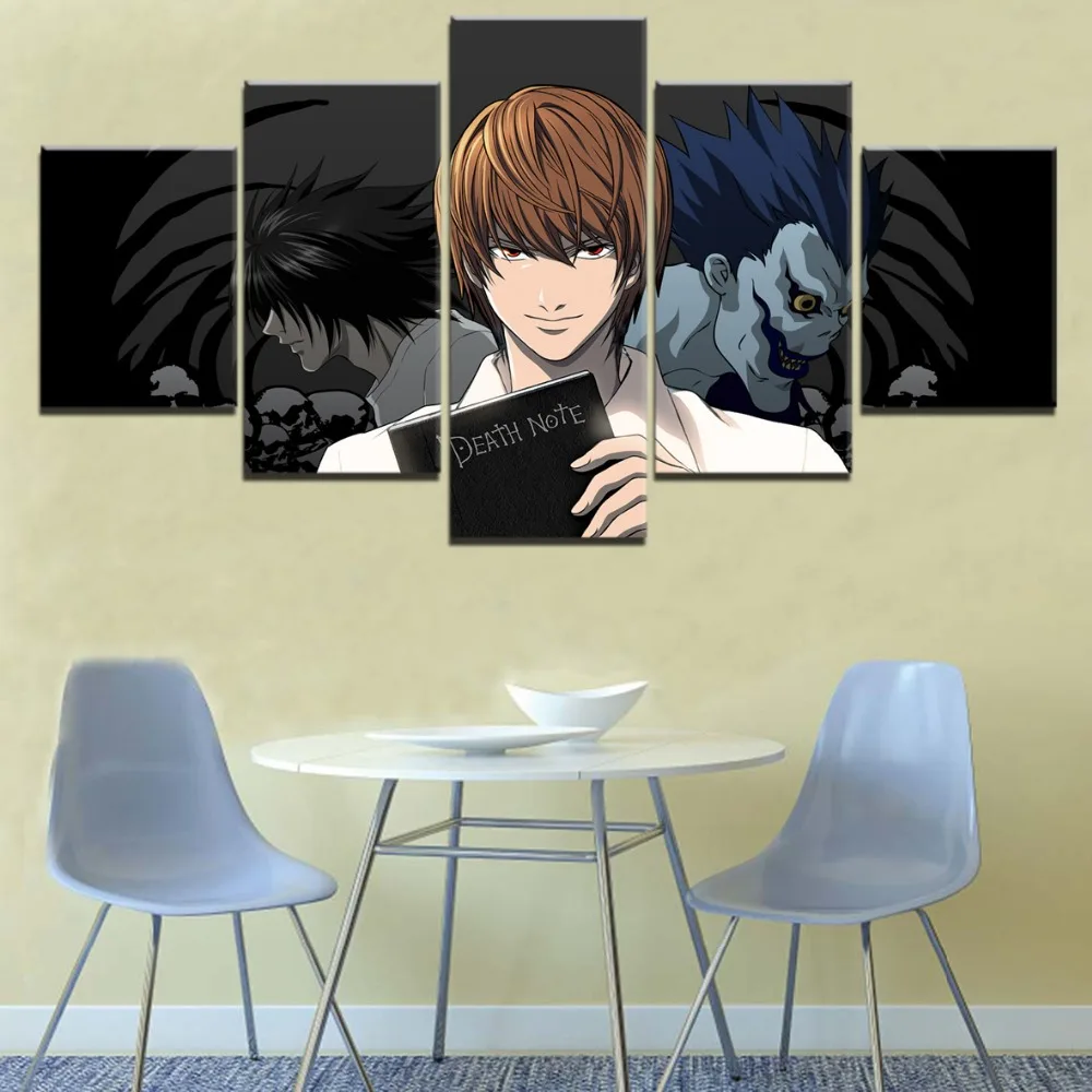 Картина на холсте Постер для домашнего декора 5 шт. аниме Death Note L Light Ягами Рюк