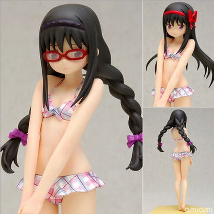 NEW hot 16cm Puella Magi Madoka Magica Akemi Homura swimsuit action figure toys collection doll toy Christmas gift with box | Игрушки и