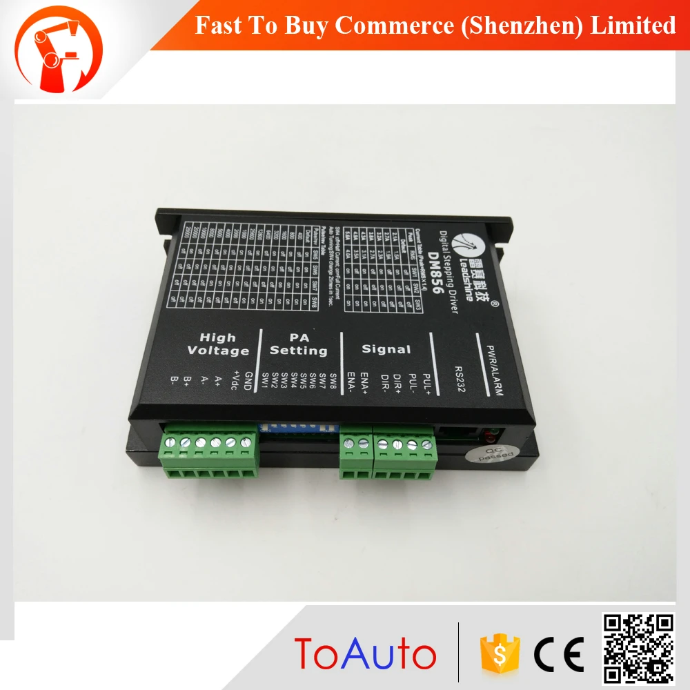 

Новый CNC шаговый привод 2ph 2,1 ~ 5.6A 18 ~ 80VDC соответствующий Nema23 34 двигатель DM856 Leadshine