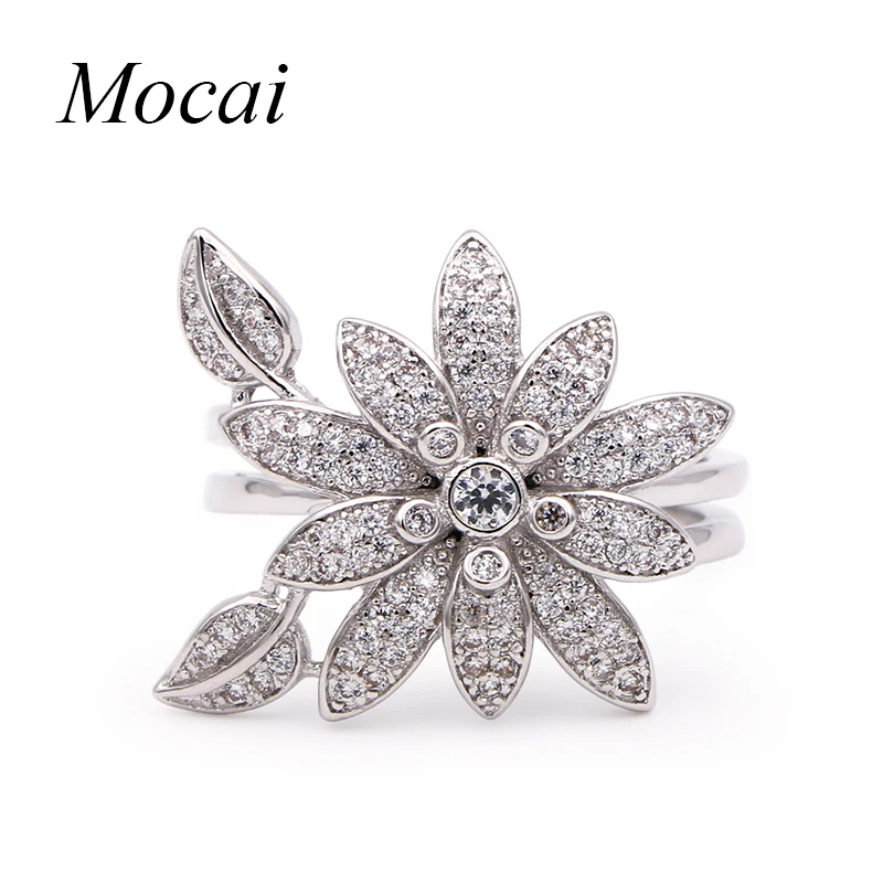 Женское кольцо с большим цветком Mocai рождественское из розового золота