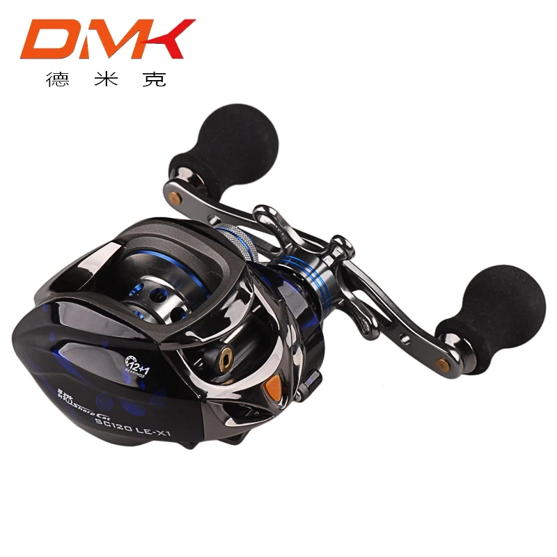 DMK 12 + 1 BB 6 3: 215 г правая рука Синий Круглый Baitcast Рыболовная катушка SC120LE X1 Carretilhas De