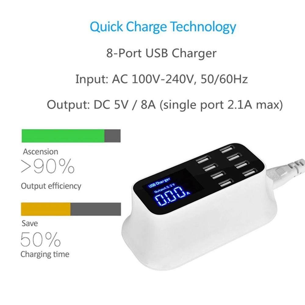 Универсальный USB Зарядное устройство Порты и разъёмы Смарт Зарядка Док станция