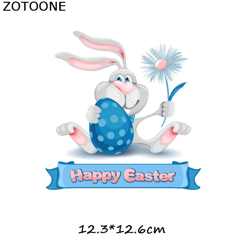 ZOTOONE счастливые пасхальные яйца кролика утюгом Переводные нашивки для одежды