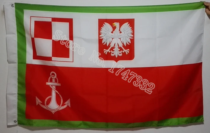 

Лидер продаж, флаг польского флота для защиты границ, 3 Х5 футов, 150 х90 см, баннер, латунные металлические отверстия