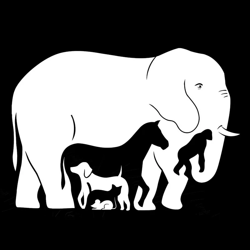 

17.6cm*12.5cm Animal Cartoon Creative Car Sticker Car Styling Decal Black/Silver S3-5910