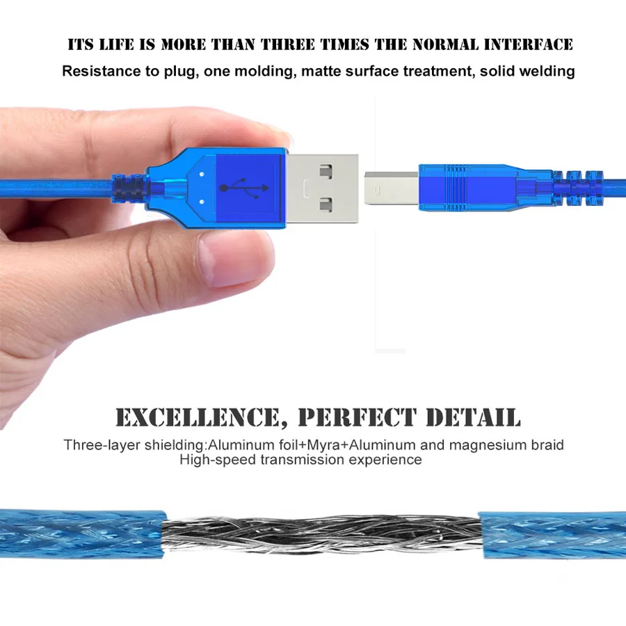 Высокоскоростной Кабель для принтера 0 3 м 5 1 8 10 USB 2 кабель типа А папа в сканер