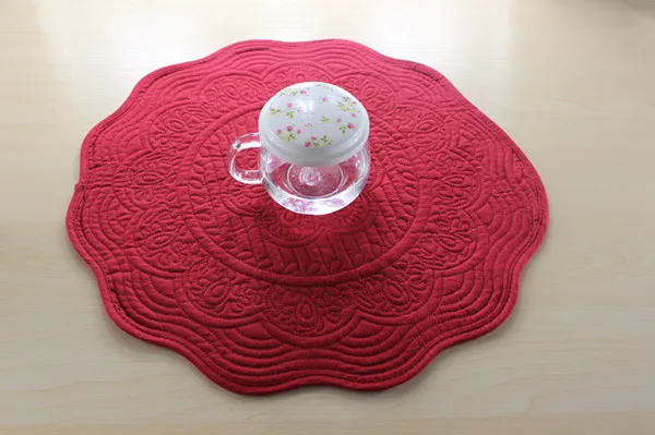 Free Shipping 100% Cotton Table Mats 41cm Diamater Petaloid Placemats For Kitchen And Dining | Дом и сад