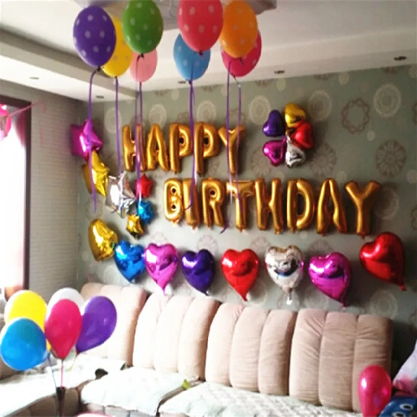 HOT 10inch Five-Point Star balloons Promotion Toy For Wedding Birthday Party Inflatable Ballons Aluminum Foil Balloon 15pcs/lot | Дом и сад