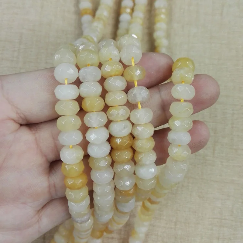 

Wholesale yellow onyx Stone loose Beads 5x8mm abacus natural Stone beads 150pcs for jewelry accessories