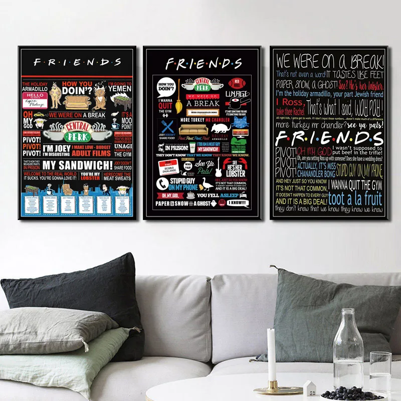 P094 друзья США Классическая ТВ серия горячее искусство картина Шелковый Холст