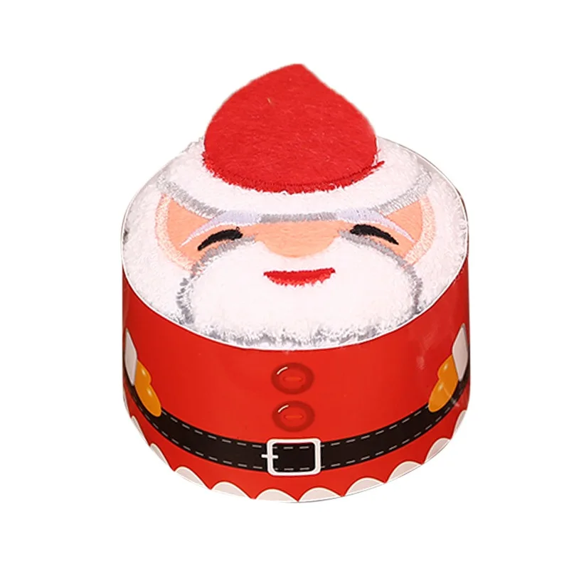1 30x30cm Christmas Gift Towel Christmas Tree Santa Claus Christmas Snowman White Green Red Each Bag - Цвет: 1