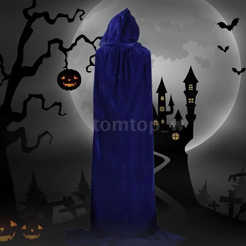 Костюм на Хэллоуин для взрослых и детей бархатная накидка с капюшоном в виде