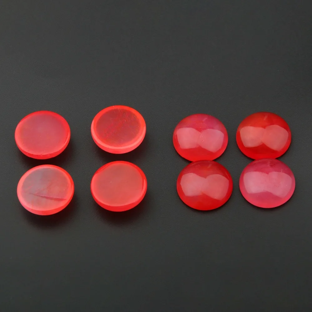 

Natural Stone Cherry Red Agates Stone Cabochon 10 16 18 mm Round No Hole Beads for Jewelry Making DIY Ring
