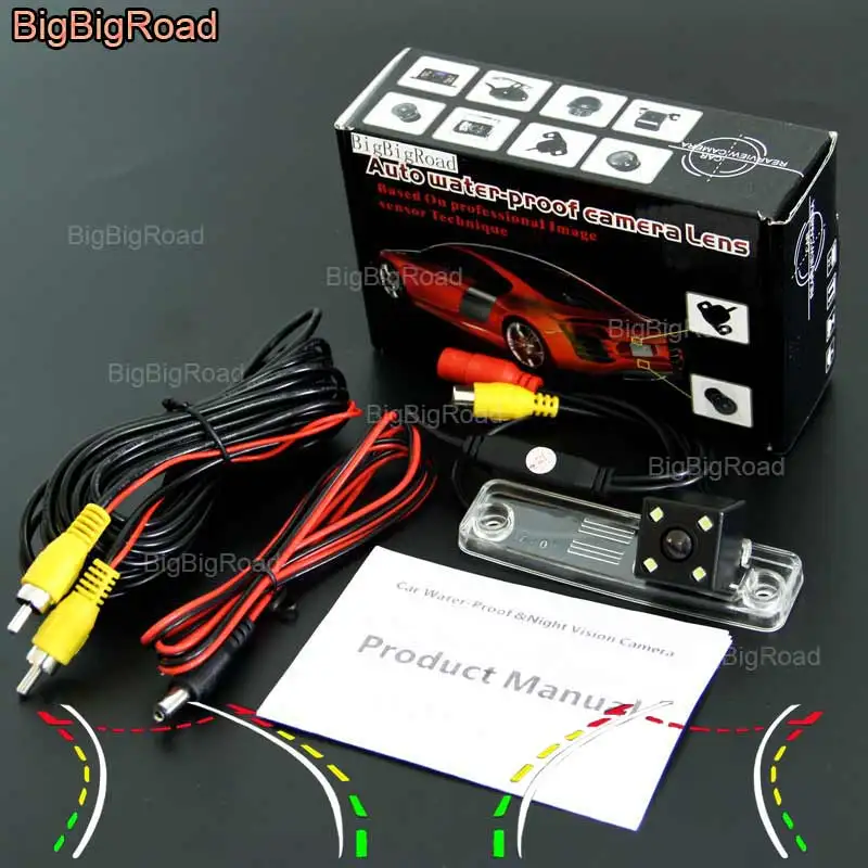 BigBigRoad Car Intelligent Track Rear View Camera For Toyota Land Cruiser Prado LC150 J150 (Asia Version No Spare Wheel On Door) |