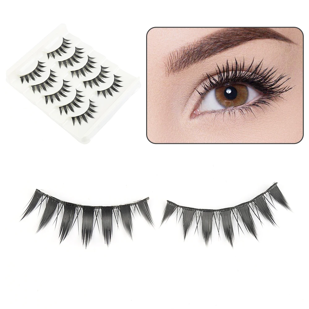 5 пар длинные черные натуральные накладные ресницы для макияжа|eyelashes thick|false