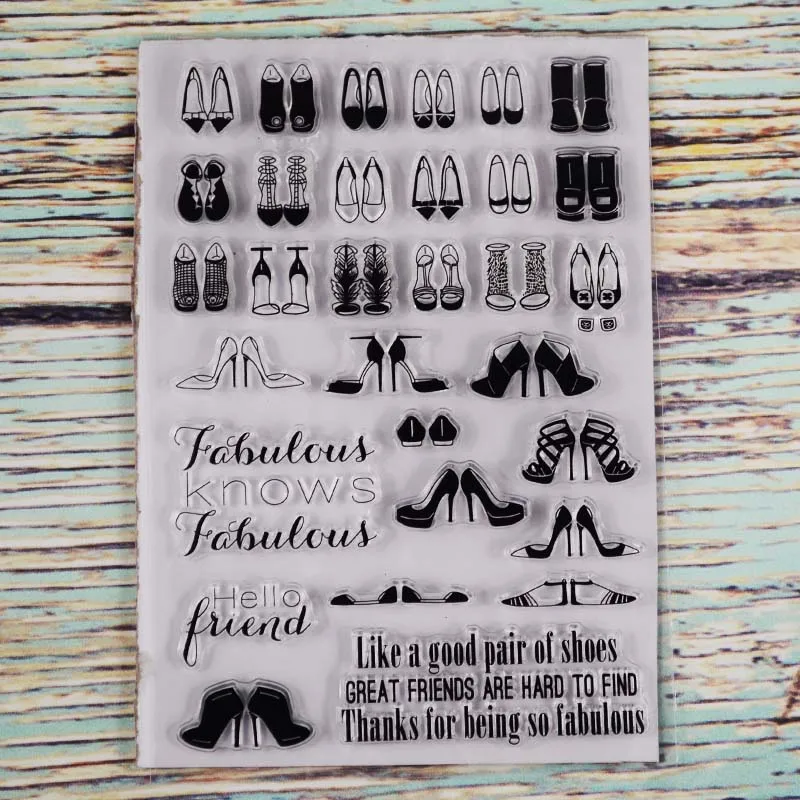 Fashion shoes Transparent clear stamp for DIY Scrapbooking/Card Making/Kids Christmas Fun Decoration Supplies | Дом и сад