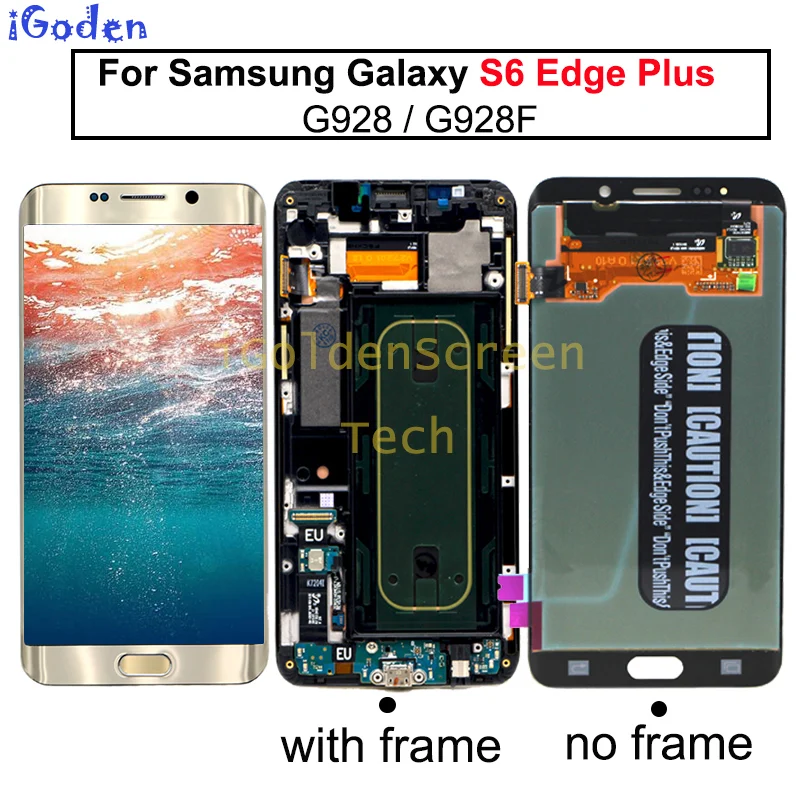 ЖК дисплей для Samsung Galaxy S6 Edge Plus G928 G928F сенсорный экран в сборе с рамкой 5 7 &quotSAMSUNG