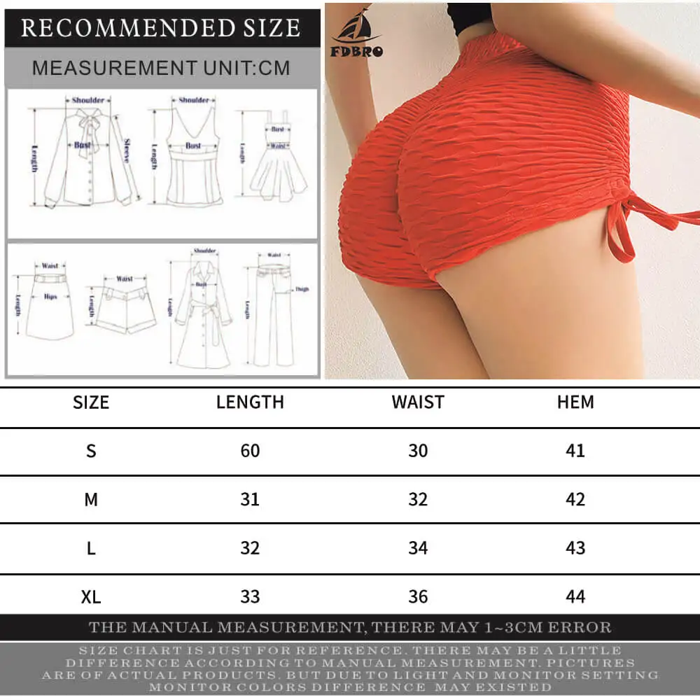 Женские спортивные шорты FDBRO эластичные с высокой талией пикантные облегающие