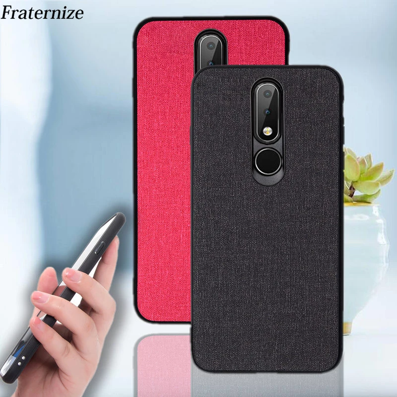 Чехол для телефона Nokia X6 льняной ткани чехол-накладка из мягкого силикона ТПУ с