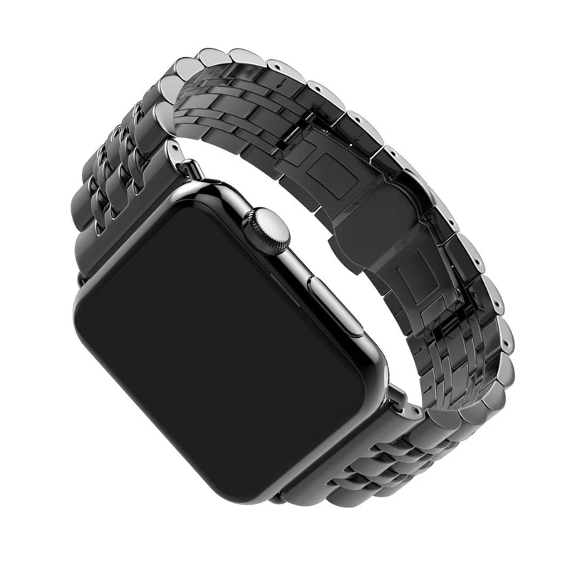 Роскошный металлический ремешок из нержавеющей стали для Apple Watch band 4 42 мм/38 мм браслет на запястье для iwatch ремешок серии 4/3/2/1