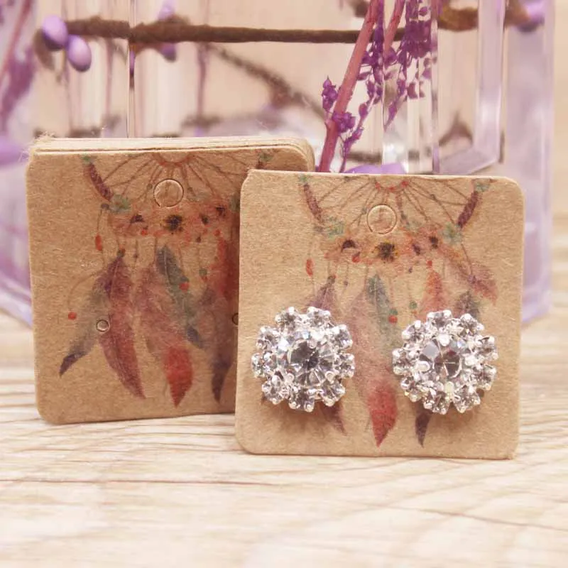 3x3cm Новое поступление 5*5 см модные ювелирные украшения/кулон/футляр для ожерелья бумажная карта смешанные стили l3* 3 см серьги-гвоздики подвешенная бирка - Цвет: 3x3cm
