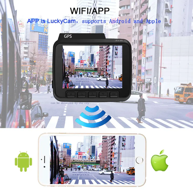 Автомобильный видеорегистратор Novatek 96660 Wi Fi 4K 2160P GPS две камеры ночное видение