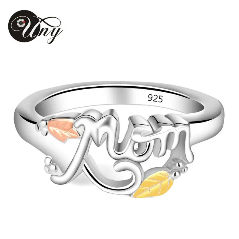 

UNY Ring 925 Silver Custom Engrave Rings Family Heirloom MOM Personalized Promise Birthstone Ring Love Mother Day Gift DIY Rings