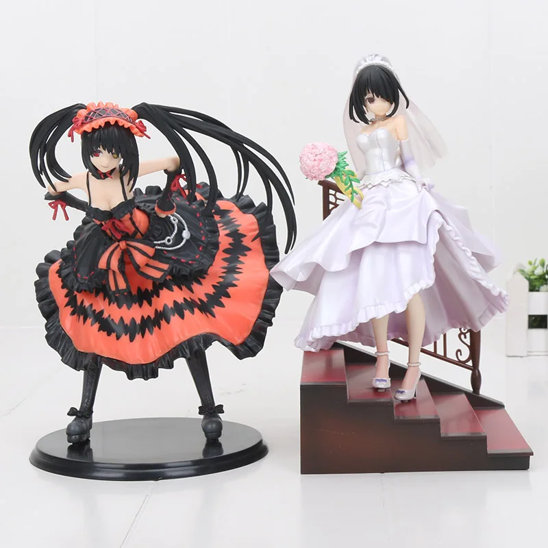 Японское аниме Дата Живая фигура Kurumi Tokisaki кошмар и свадебное платье Tokisaki Kurumi кошка девушка ПВХ Модель фигурка игрушка