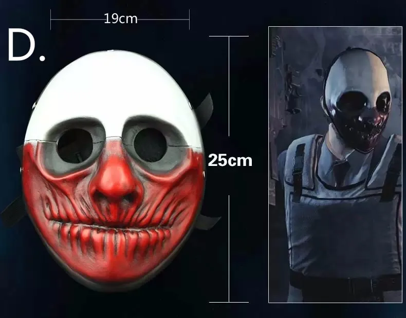 Payday 2 маски Джокера клоуна Payday2 маска для вечеринки Heist Dallas/Wolf/Chains/Косплей хокстона