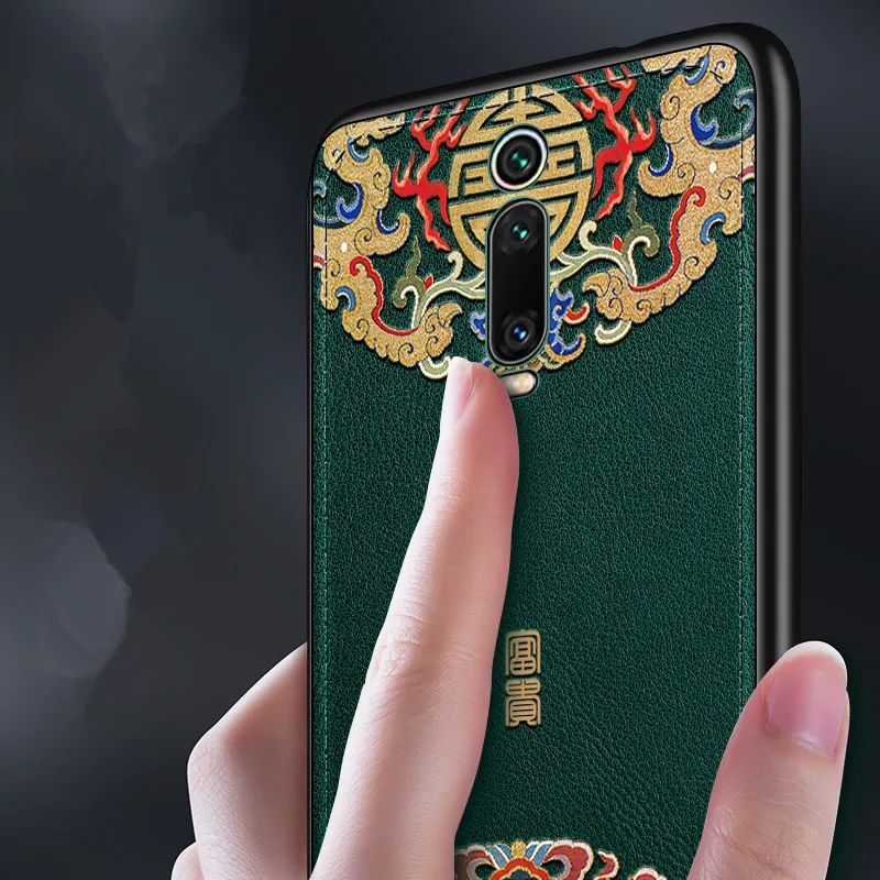 Чехол для xiaomi mi 9T из полиуретана и ТПУ, задняя крышка для xiaomi Red mi k20 Pro, китайский элемент, 3d тиснение, Винтажный чехол для xiaomi k20 pro