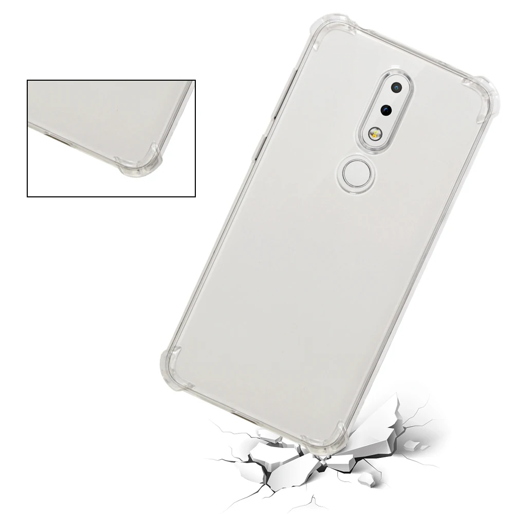 Для Nokia 6 1 Plus чехол TPU Силиконовый противоударный Прозрачный для телефона задняя