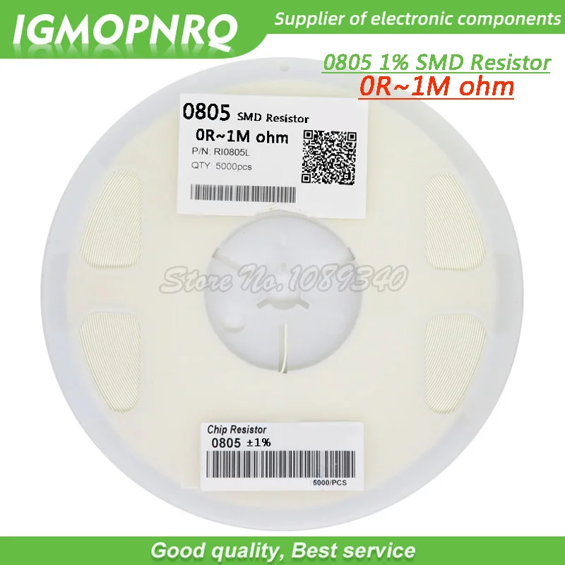 5000 шт. 1% SMD резистор 0R ~ 10M 1/8W 0 0805 1 10 100 150 Ом 1K 220 K 10K 330 1R 10R 100R 150R 220R 330R м м|Резисторы| |