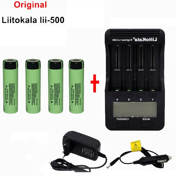 Liitokala Оригинальный ЖК дисплей 3 7 в 1 2 18500 26650 16340 14500 10440 18650 зарядное устройство + 4 шт.