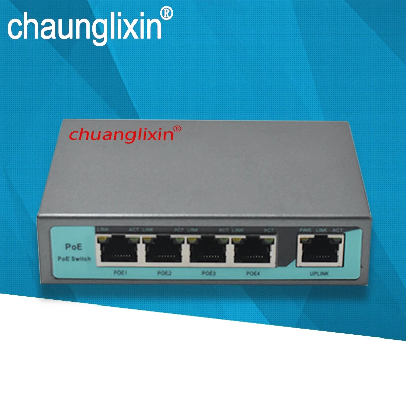 Гигабитный POE коммутатор 1000 м 4 порта + 1 порт uplink оптический poe 48 в af/at источник
