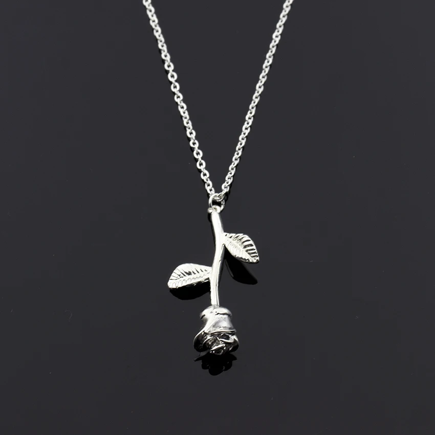 2021 роза цветок заявление ожерелье для женщин из нержавеющей стали золотая