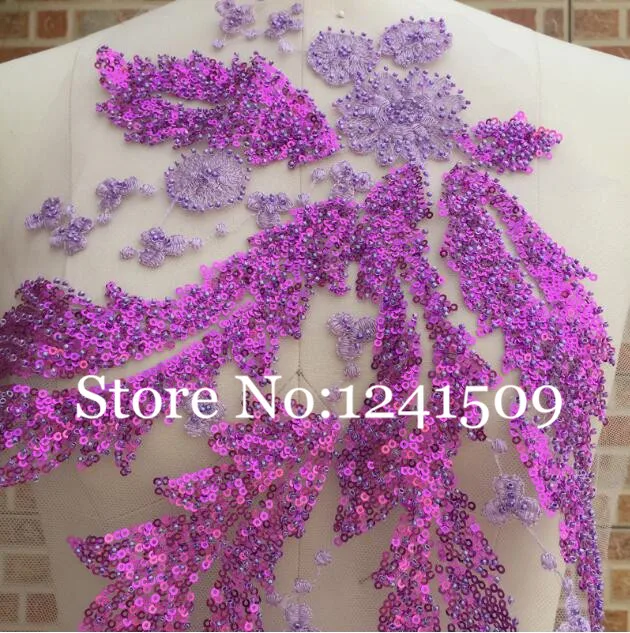 Dancing Dress 6 kinds of color bead embroidery modeling flower lace DIY stage clothing auxiliary Size About 50cm*34cm | Дом и сад