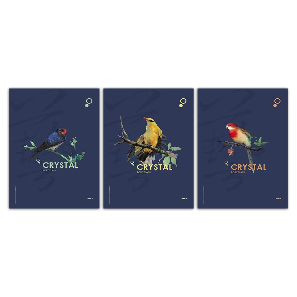 Настенное искусство птица Пейзаж Плакат скандинавский принт картина украшение