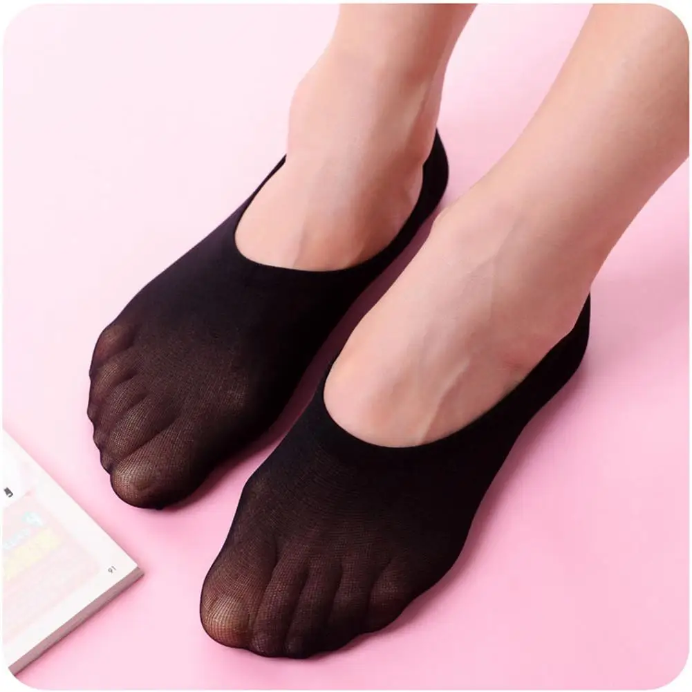 Женские невидимые носки башмачки ярких цветов с закрытым носком эластичные