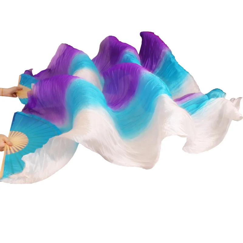 100% шелк ручная работа окрашенный танец живота вентиляторы бамбуковые ребрышки