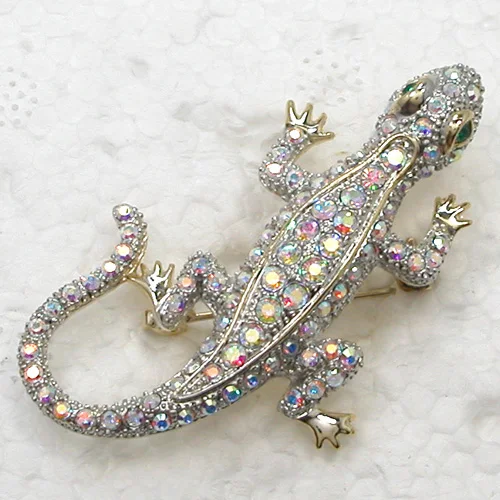 Прозрачные Стразы AB Gecko броши C2142 F|pin brooch|gecko broochrhinestone brooch |