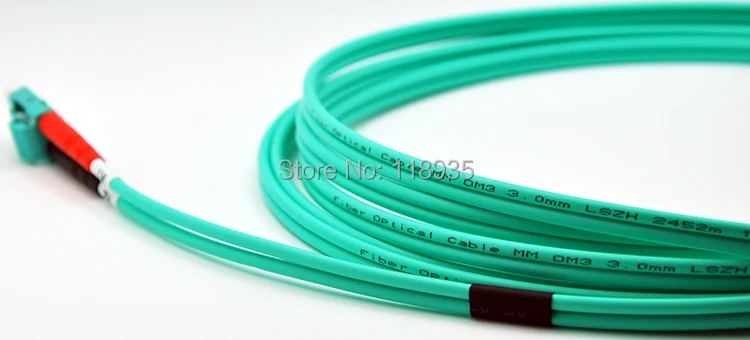 (2 шт./лот) LC Multimode OM3 волоконно оптический кабель Соединительный шнур дуплекс Color